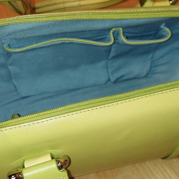 VTG Y2K Sabrina Scala Green & Yellow Ombre Colored Handbag w/Silvertone Hardware - Picture 9 of 17